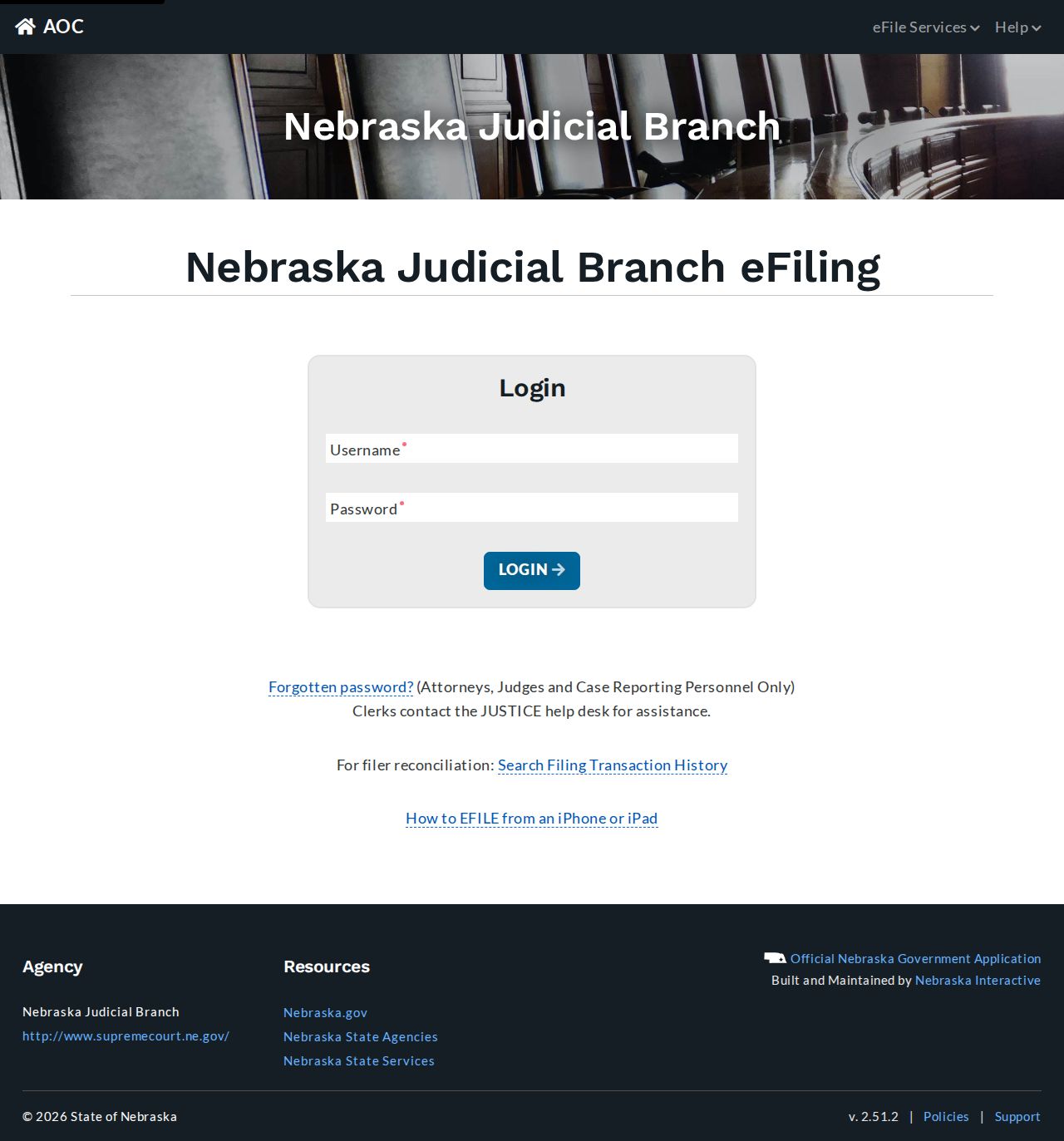 Blaine County case search eFiling login