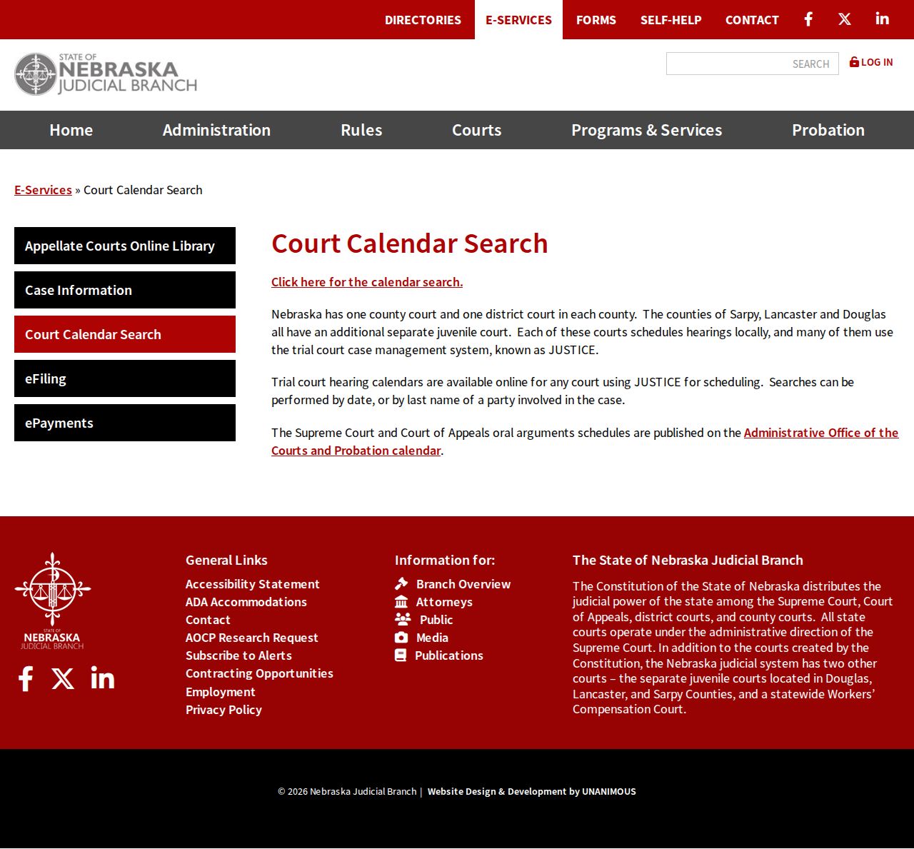 Blaine County court calendar search instructions