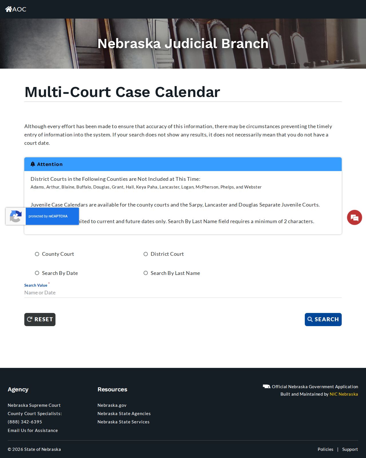 Blaine County court calendar public search screen