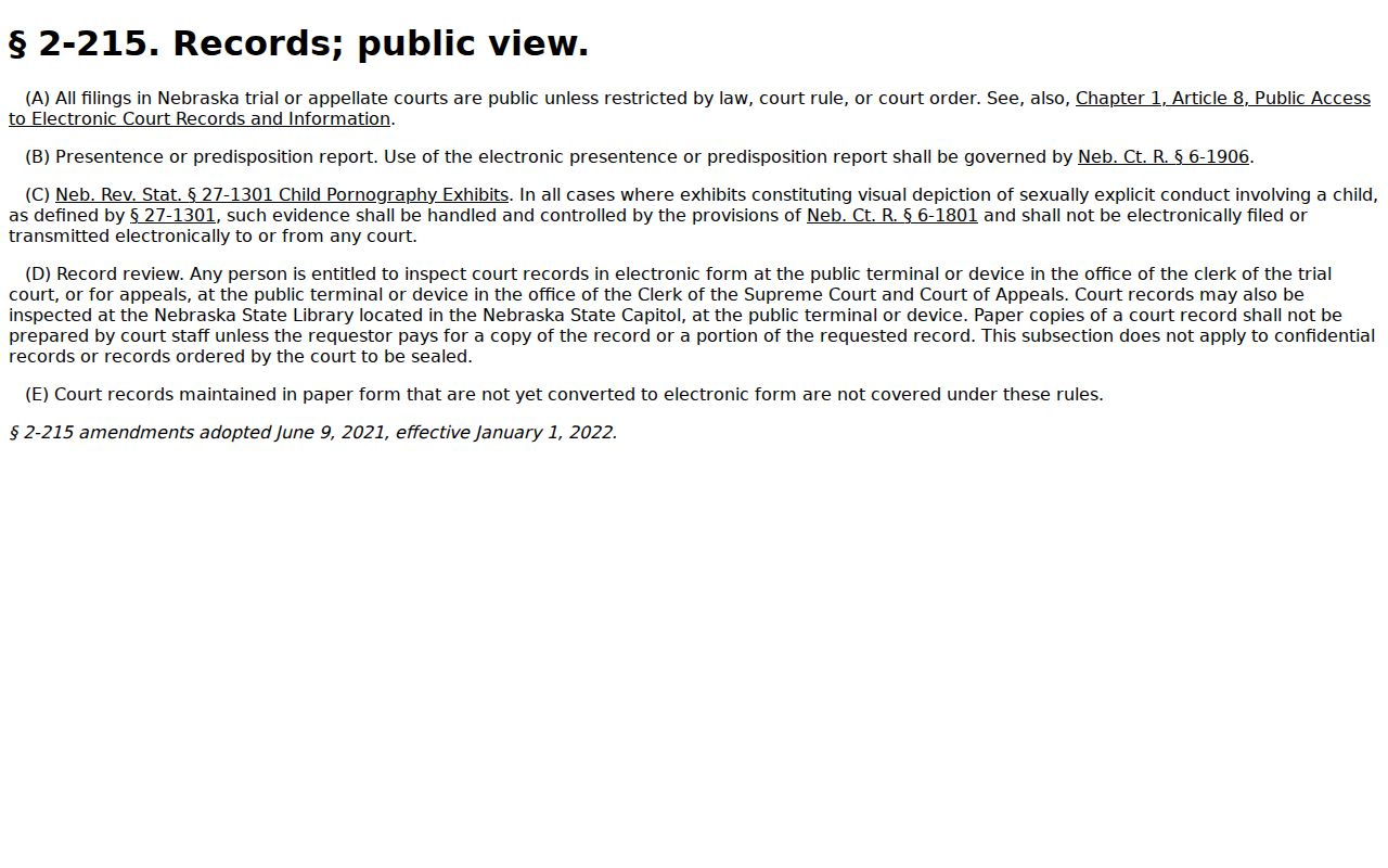 Blaine County court calendar electronic record access rule