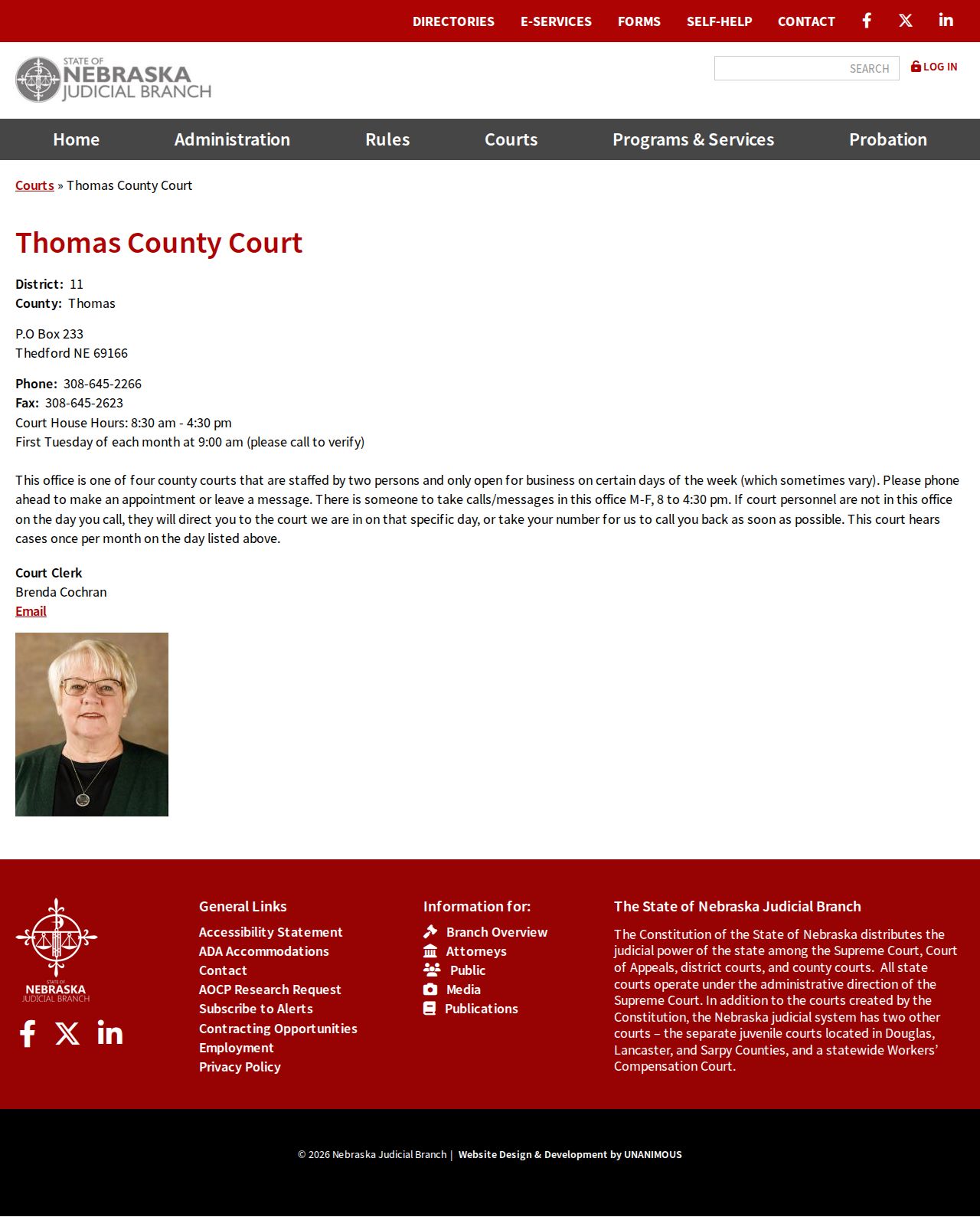 Blaine County Halsey court docket Thomas County Court directory