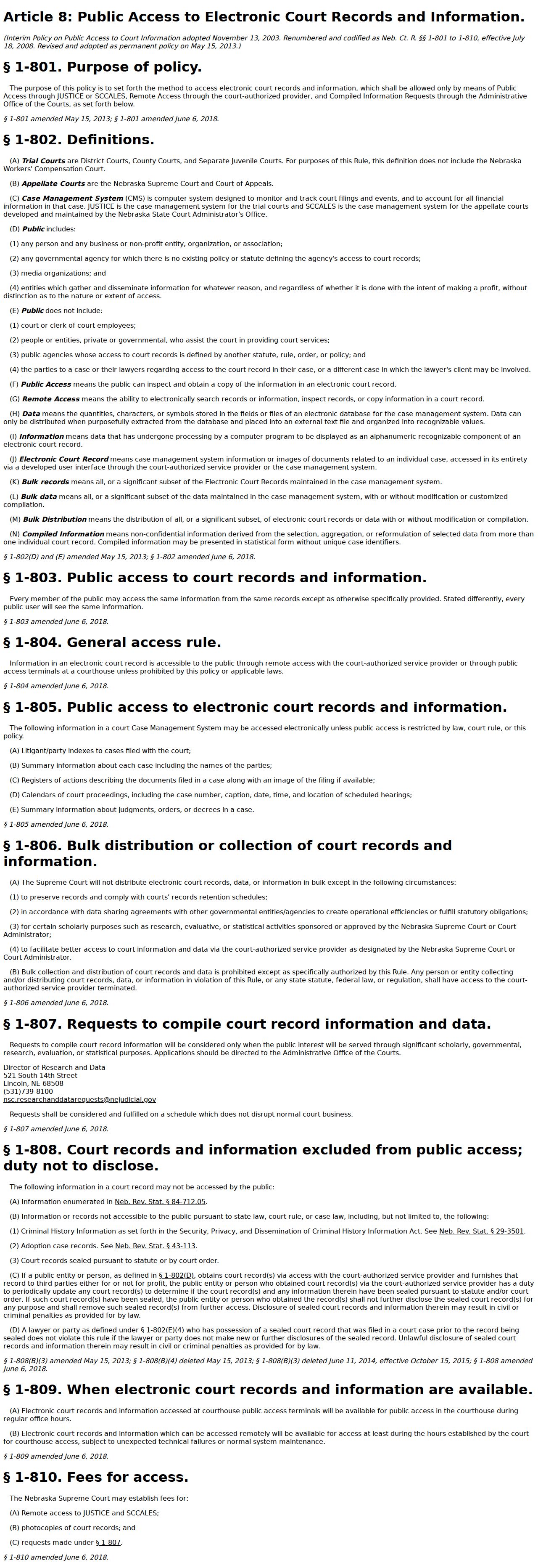 Blaine County court docket Nebraska Article 8 public-access rules