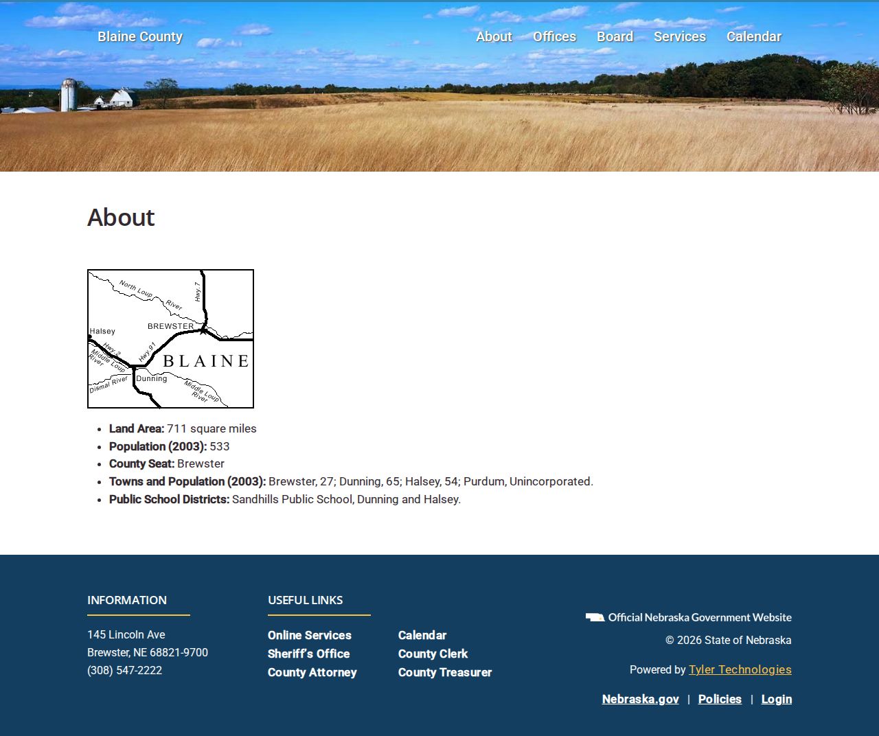 Blaine County court docket local county context page