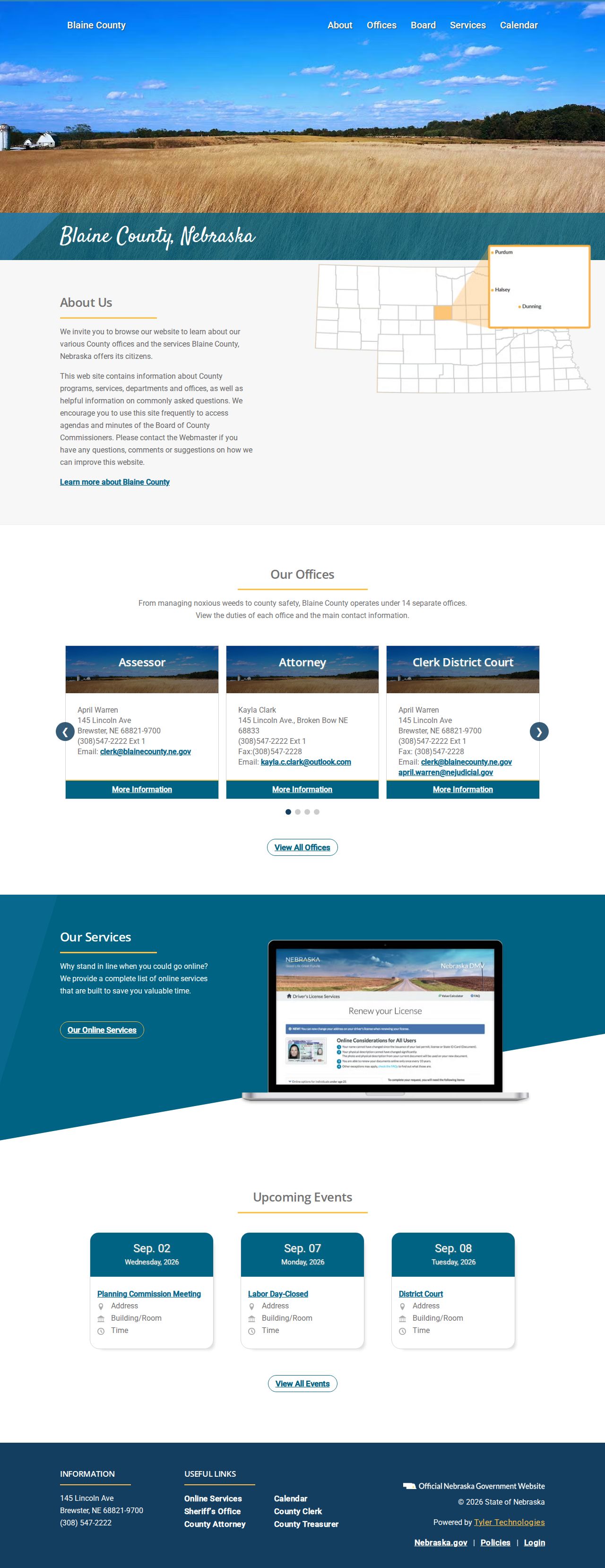 Blaine County court docket official county homepage