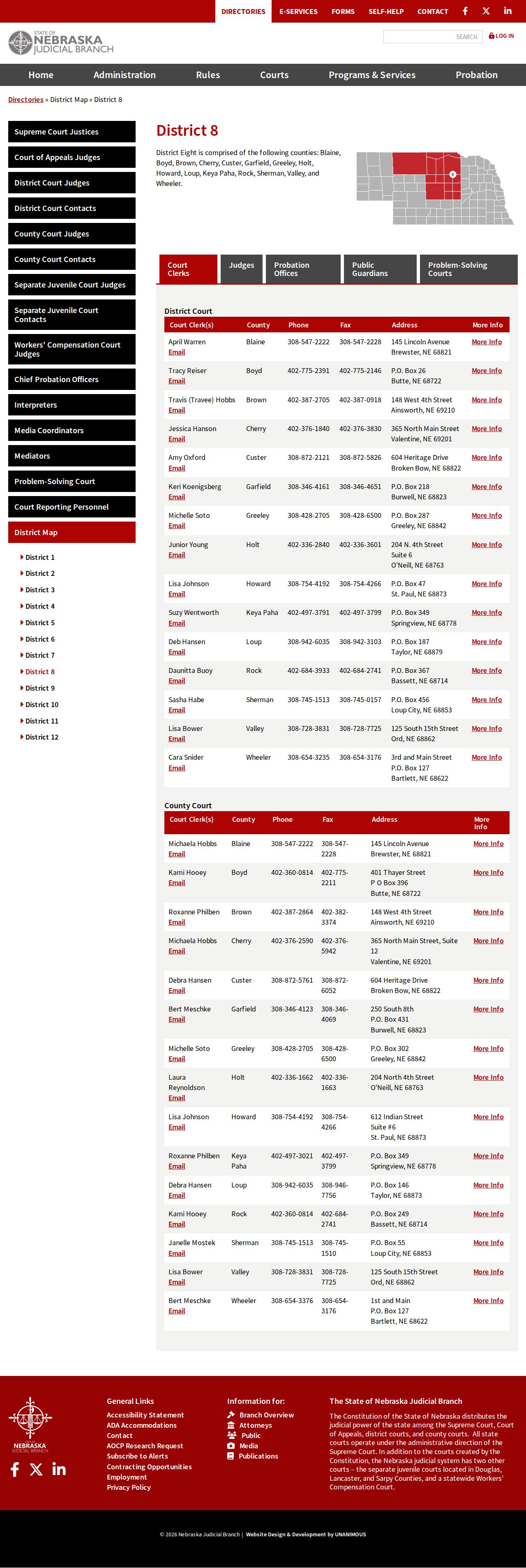 Blaine County court docket District 8 court directory